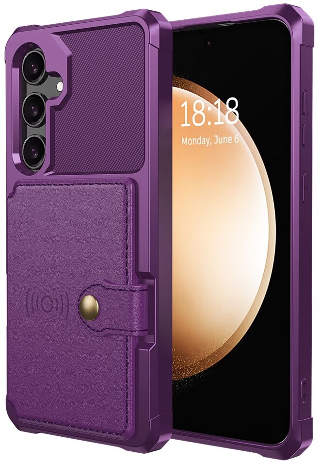 Samsung Galaxy S26 Plus TPU Back Cover met Kunstleren Wallet Paars afbeelding 2