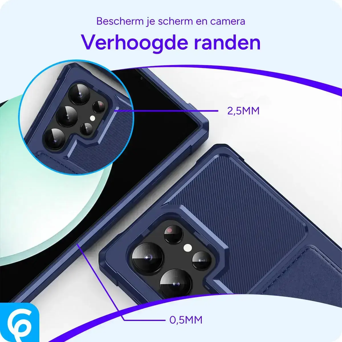 Samsung Galaxy S26 Ultra TPU Back Cover met Kunstleren Wallet Blauw afbeelding 5
