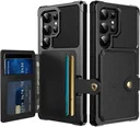 Samsung Galaxy S26 Ultra TPU Back Cover met Kunstleren Wallet Zwart