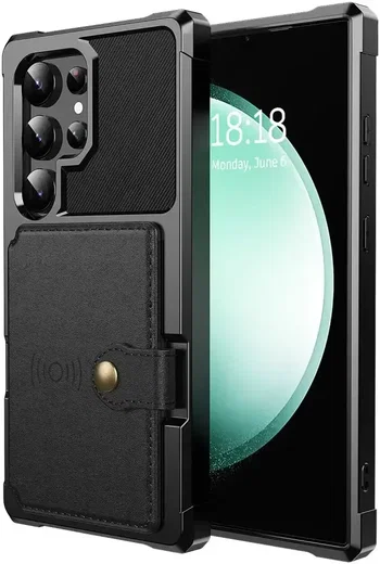 Samsung Galaxy S26 Ultra TPU Back Cover met Kunstleren Wallet Zwart afbeelding 9