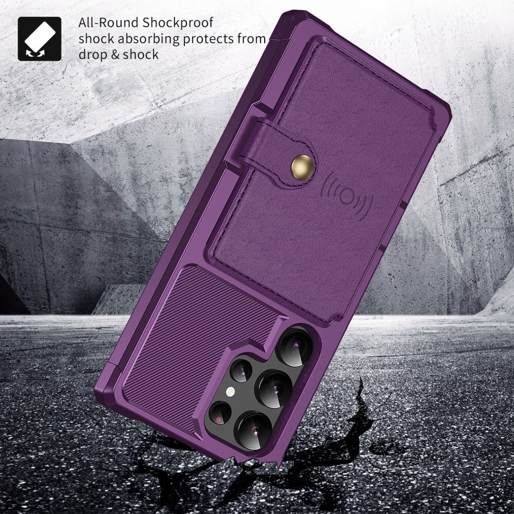 Samsung Galaxy S26 Ultra TPU Back Cover met Kunstleren Wallet Paars afbeelding 5