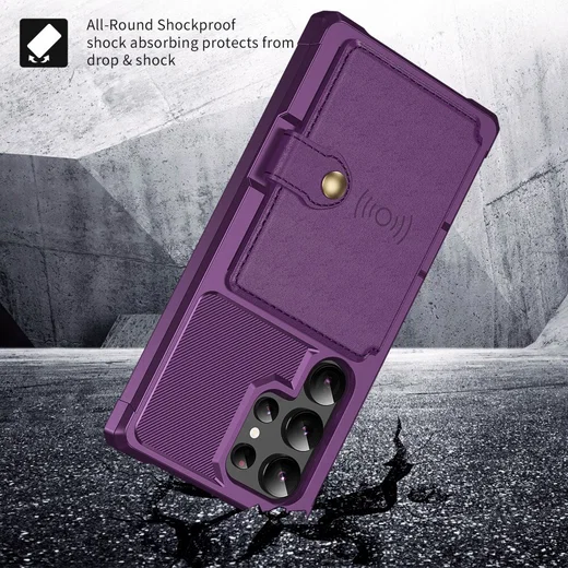 Samsung Galaxy S26 Ultra TPU Back Cover met Kunstleren Wallet Paars afbeelding 5