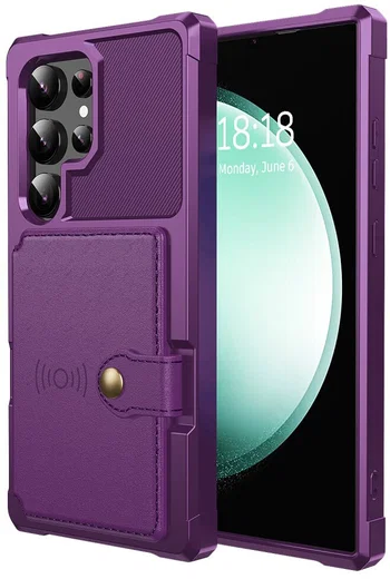 Samsung Galaxy S26 Ultra TPU Back Cover met Kunstleren Wallet Paars afbeelding 2