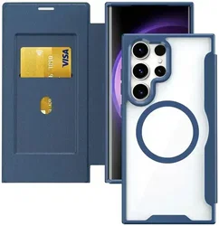 Samsung Galaxy S26 Ultra Hoesje met MagSafe / Qi2 Book Case Blauw afbeelding