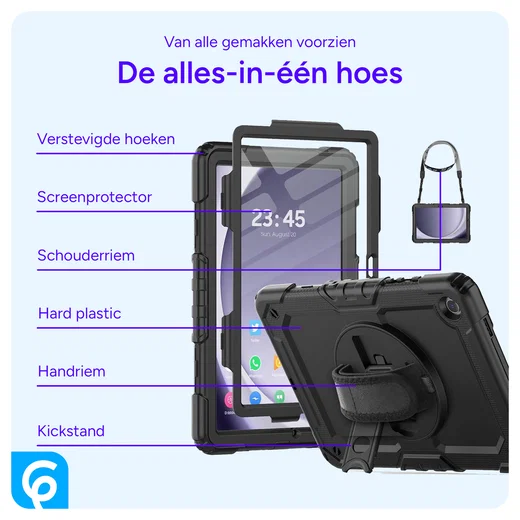 Samsung Galaxy Tab S11 Hoes met Screen Protector en Handriem Zwart afbeelding 4