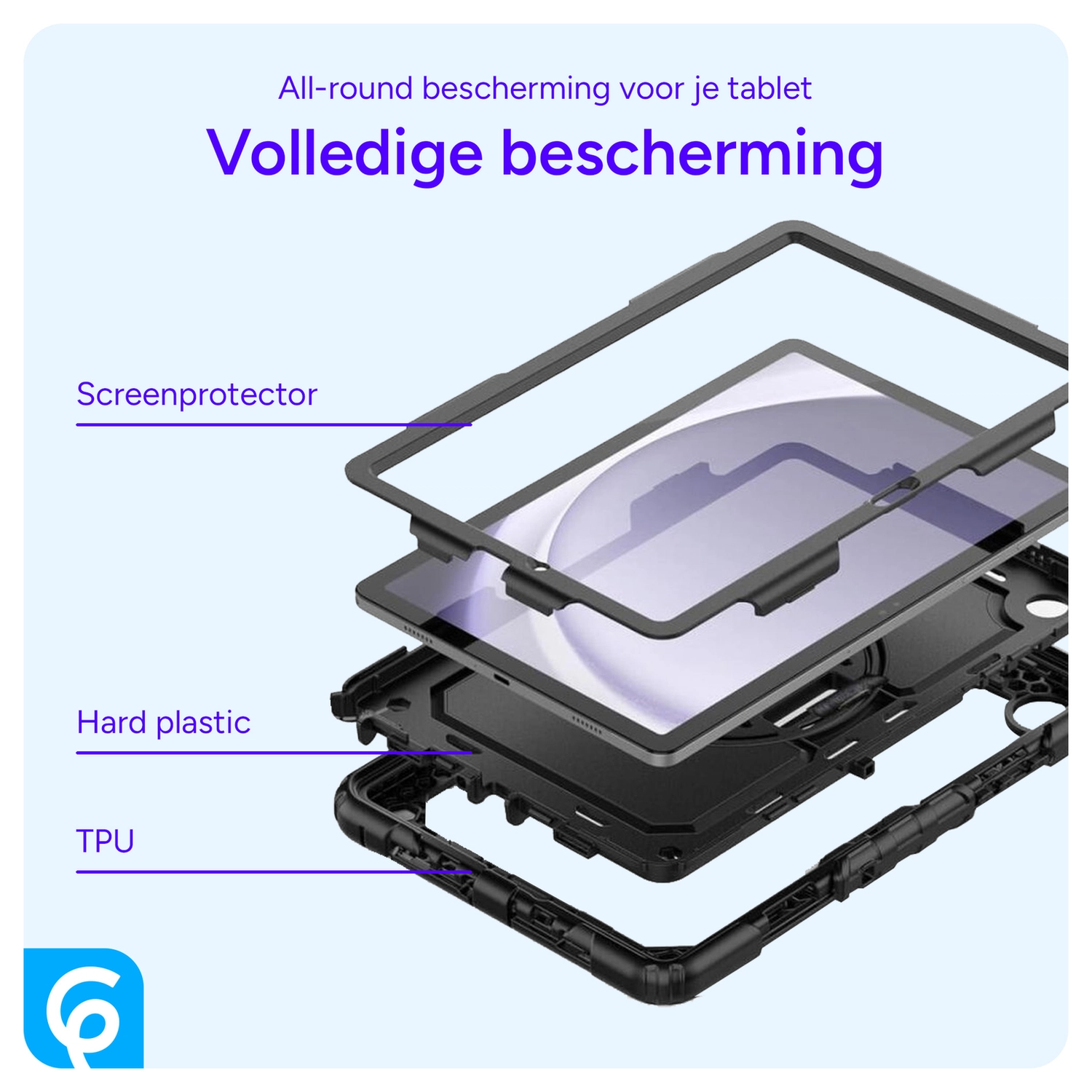 Samsung Galaxy Tab S11 Hoes met Screen Protector en Handriem Zwart afbeelding 9