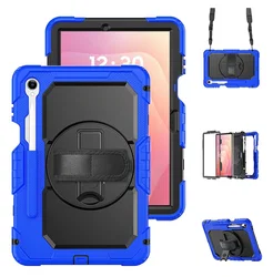 Samsung Galaxy Tab S11 Hoes met Screen Protector en Handriem Blauw afbeelding