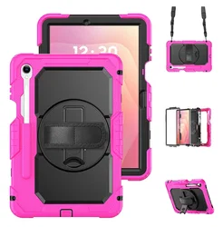 Samsung Galaxy Tab S11 Hoes met Screen Protector en Handriem Roze afbeelding