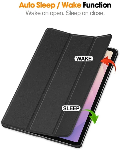 Samsung Galaxy Tab S11 Hoes Tri-Fold Book Case met Standaard Zwart afbeelding 2
