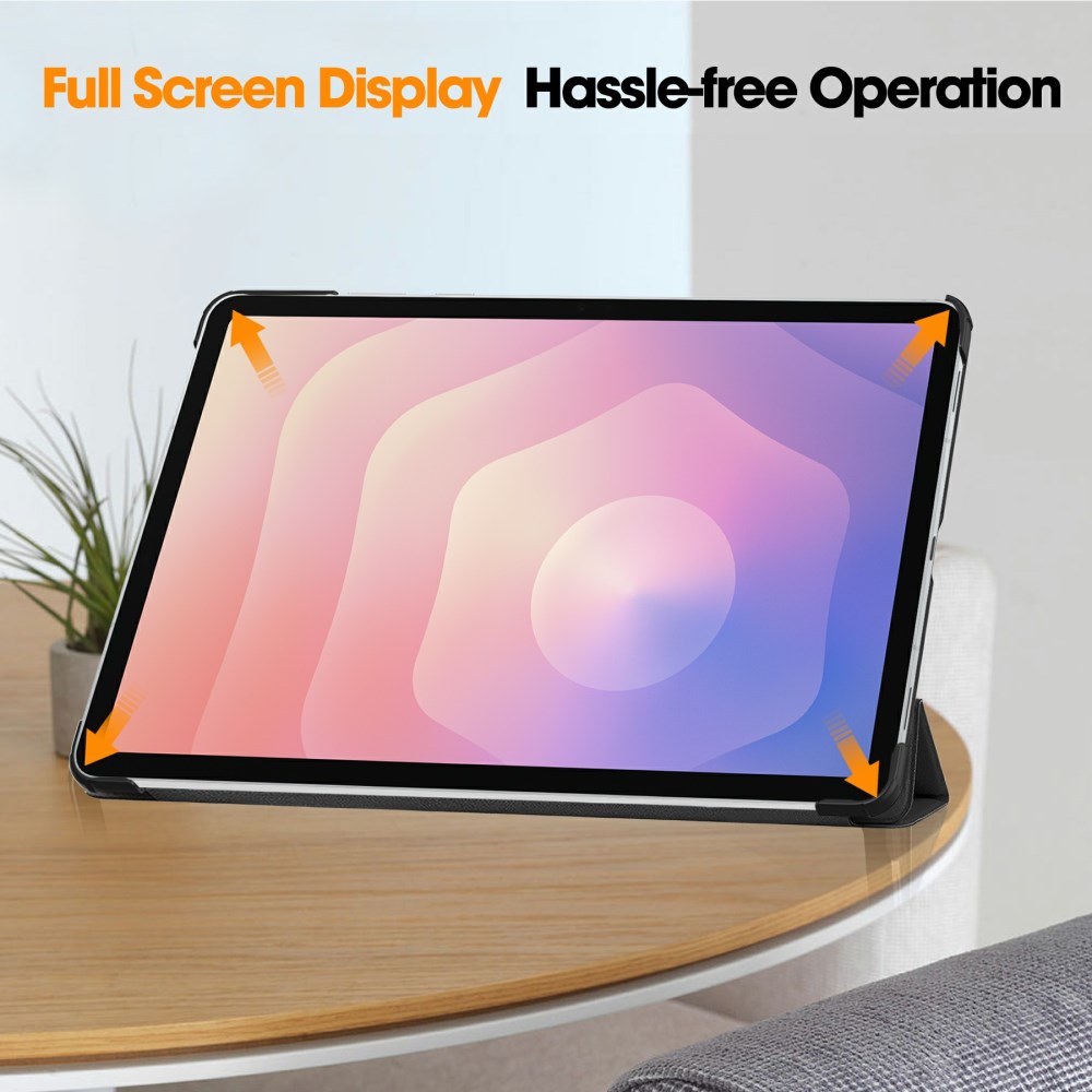 Samsung Galaxy Tab S11 Hoes Tri-Fold Book Case met Standaard Zwart afbeelding 5
