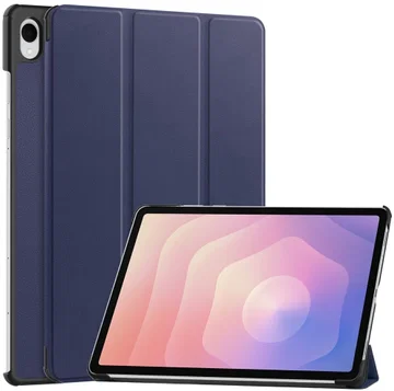 Samsung Galaxy Tab S11 Hoes Tri-Fold Book Case met Standaard Blauw