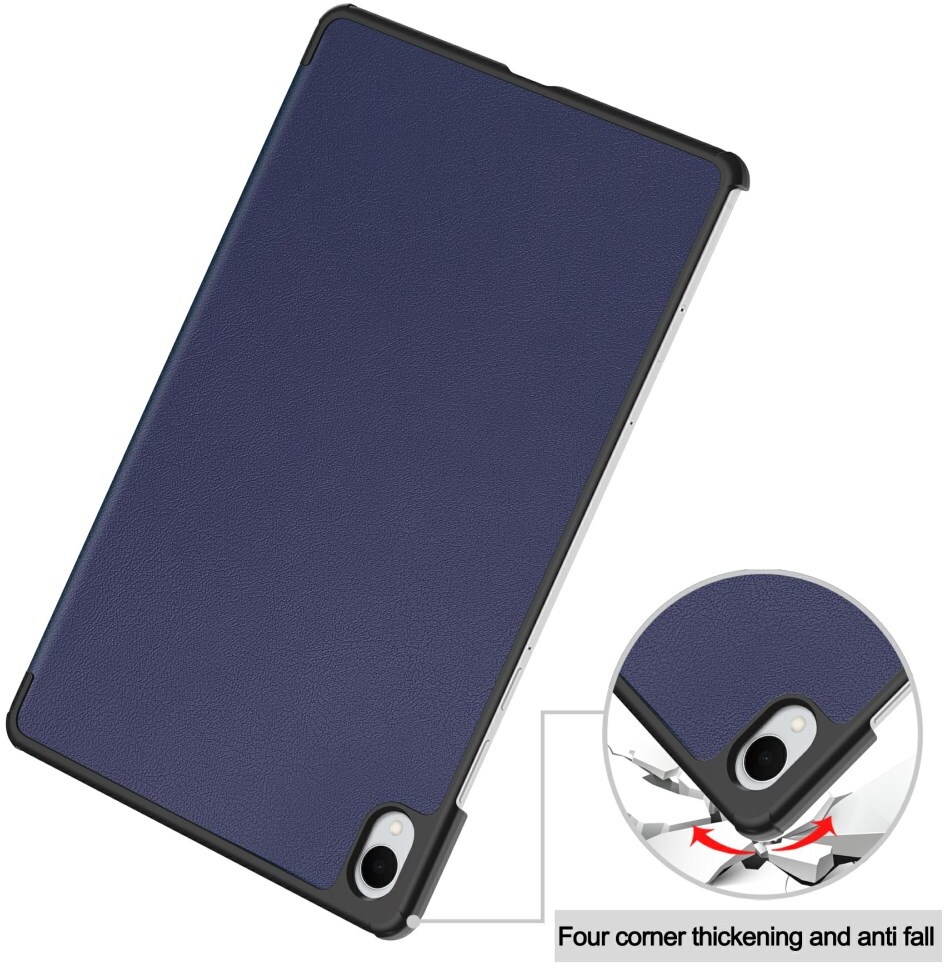 Samsung Galaxy Tab S11 Hoes Tri-Fold Book Case met Standaard Blauw afbeelding 5