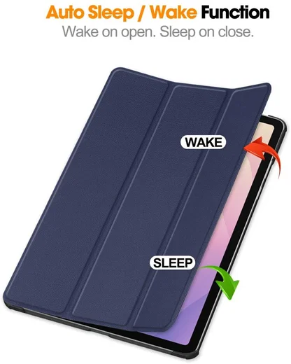 Samsung Galaxy Tab S11 Hoes Tri-Fold Book Case met Standaard Blauw afbeelding 2
