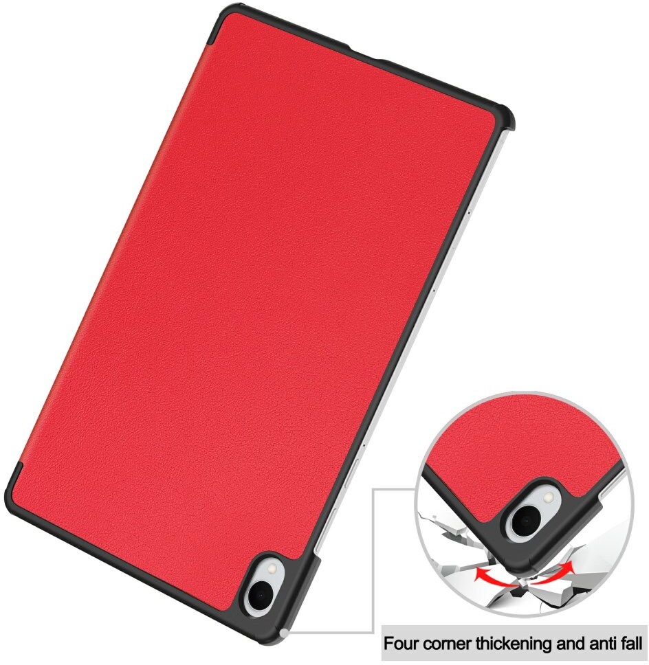 Samsung Galaxy Tab S11 Hoes Tri-Fold Book Case met Standaard Rood afbeelding 6