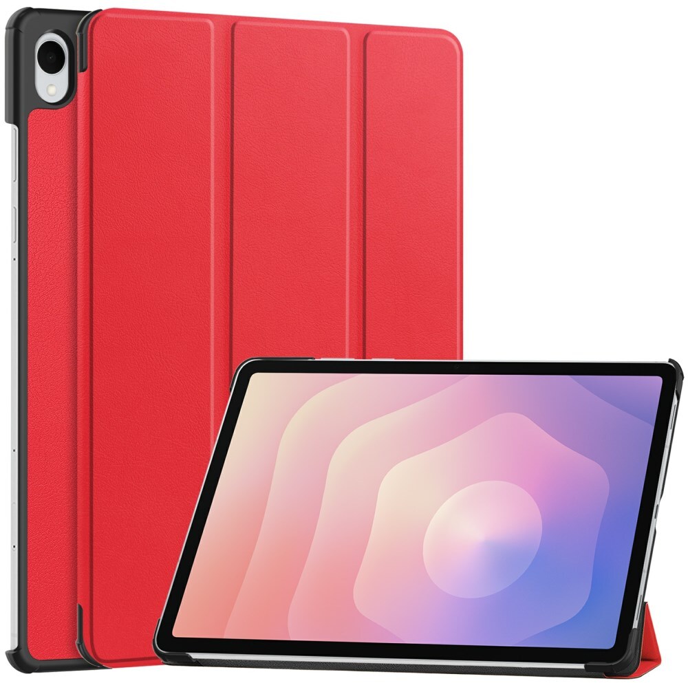 Samsung Galaxy Tab S11 Hoes Tri-Fold Book Case met Standaard Rood afbeelding 1