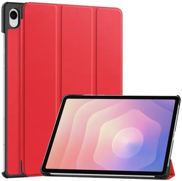 Samsung Galaxy Tab S11 Hoes Tri-Fold Book Case met Standaard Rood