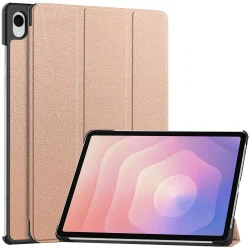 Samsung Galaxy Tab S11 Hoes Tri-Fold Book Case met Standaard Roze Goud afbeelding