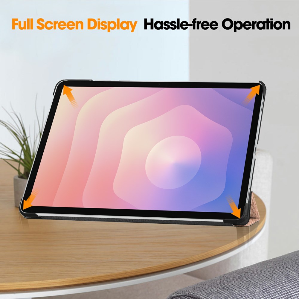Samsung Galaxy Tab S11 Hoes Tri-Fold Book Case met Standaard Roze Goud afbeelding 5
