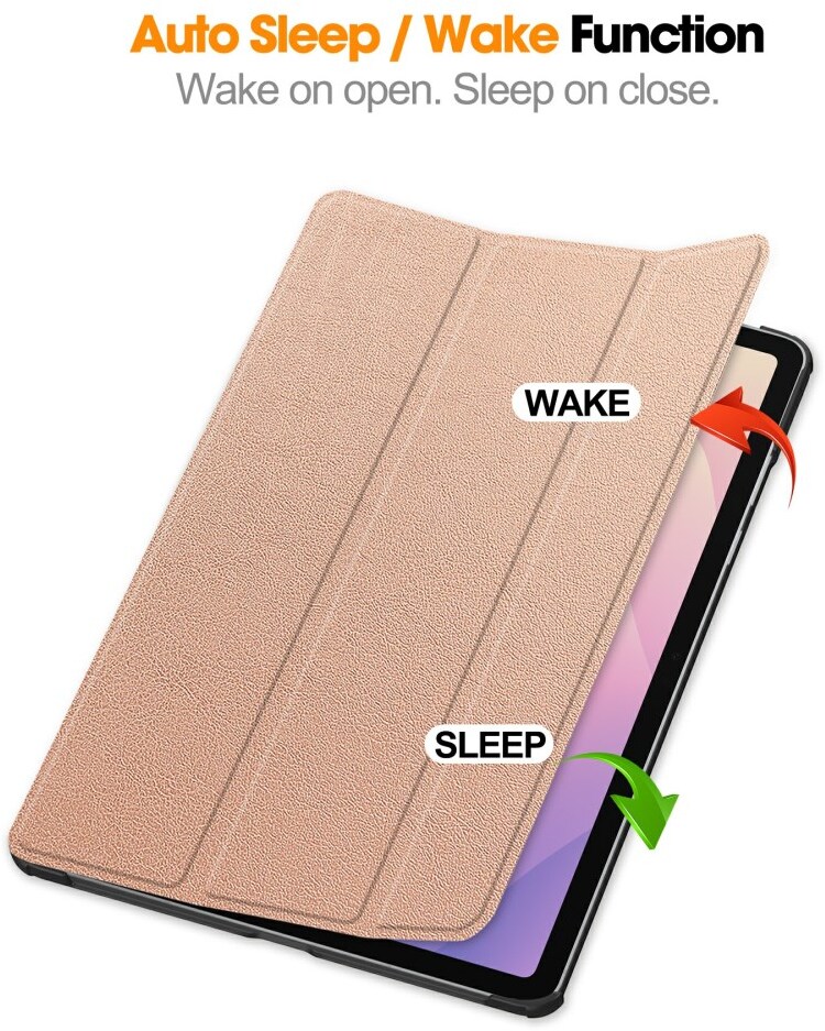 Samsung Galaxy Tab S11 Hoes Tri-Fold Book Case met Standaard Roze Goud afbeelding 2