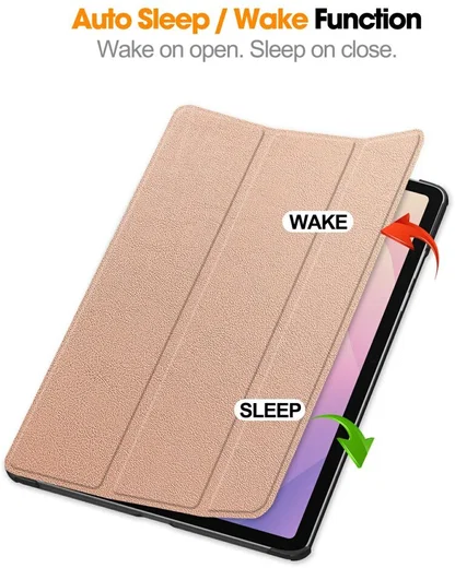 Samsung Galaxy Tab S11 Hoes Tri-Fold Book Case met Standaard Roze Goud afbeelding 2