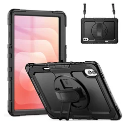 Samsung Galaxy Tab S11 Ultra Hoes met Screen Protector en Handriem Zwart afbeelding