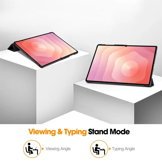 Samsung Galaxy Tab S11 Ultra Hoes Tri-Fold Book Case met Standaard Zwart afbeelding 8