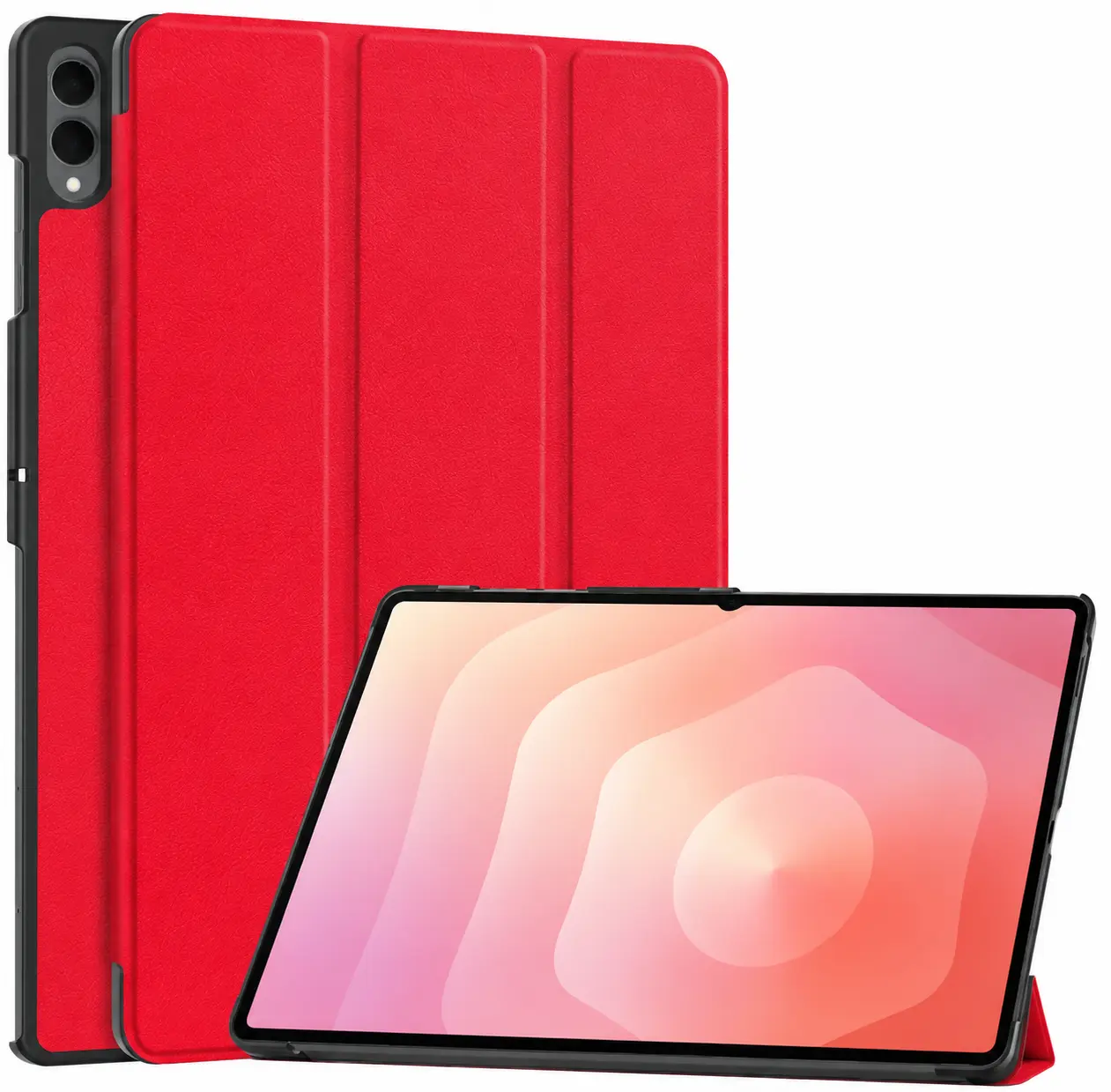 Samsung Galaxy Tab S11 Ultra Hoes Tri-Fold Book Case met Standaard Rood afbeelding 1