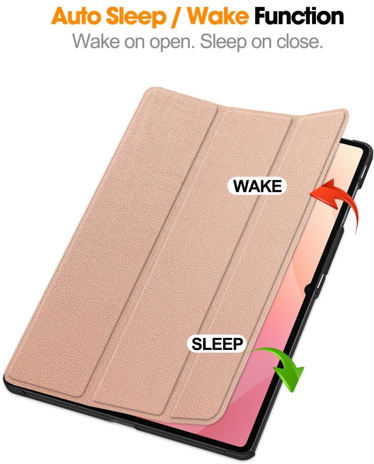 Samsung Galaxy Tab S11 Ultra Hoes Tri-Fold Book Case met Standaard Roze Goud afbeelding 6