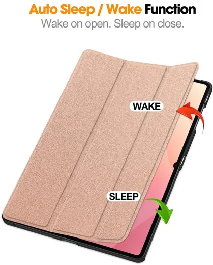 Samsung Galaxy Tab S11 Ultra Hoes Tri-Fold Book Case met Standaard Roze Goud afbeelding 6