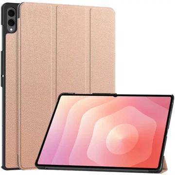 Samsung Galaxy Tab S11 Ultra Hoes Tri-Fold Book Case met Standaard Roze Goud