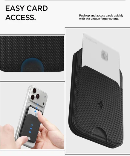 Spigen Slim Fold Magnetische Wallet met Standaard Zwart afbeelding 5