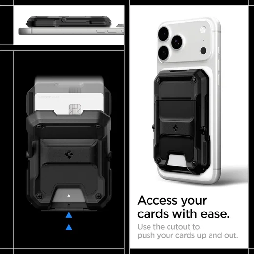 Spigen Tough Armor Pro Magnetische Wallet met Standaard Zwart afbeelding 7