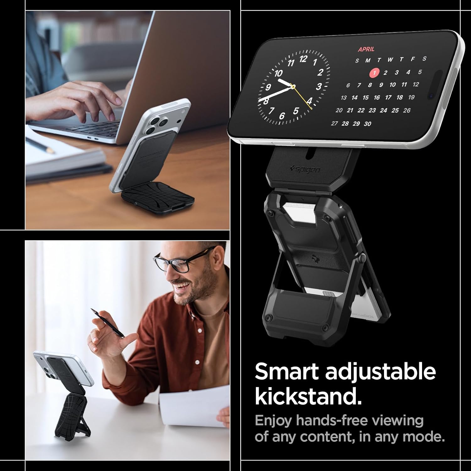 Spigen Tough Armor Pro Magnetische Wallet met Standaard Zwart afbeelding 5