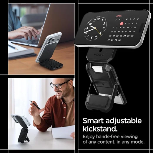 Spigen Tough Armor Pro Magnetische Wallet met Standaard Zwart afbeelding 5