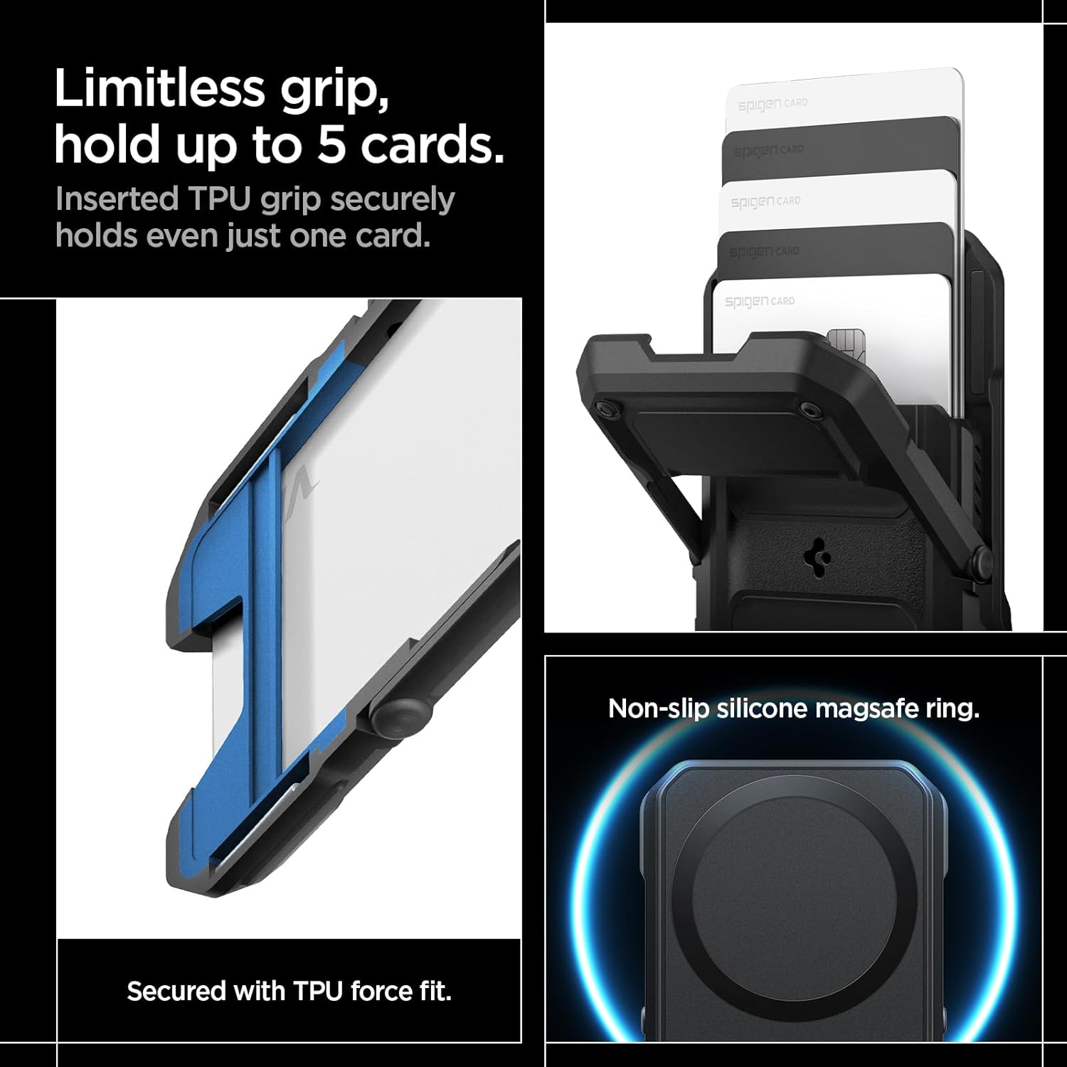 Spigen Tough Armor Pro Magnetische Wallet met Standaard Zwart afbeelding 8