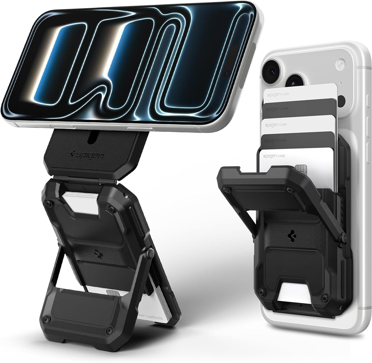 Spigen Tough Armor Pro Magnetische Wallet met Standaard Zwart afbeelding 1