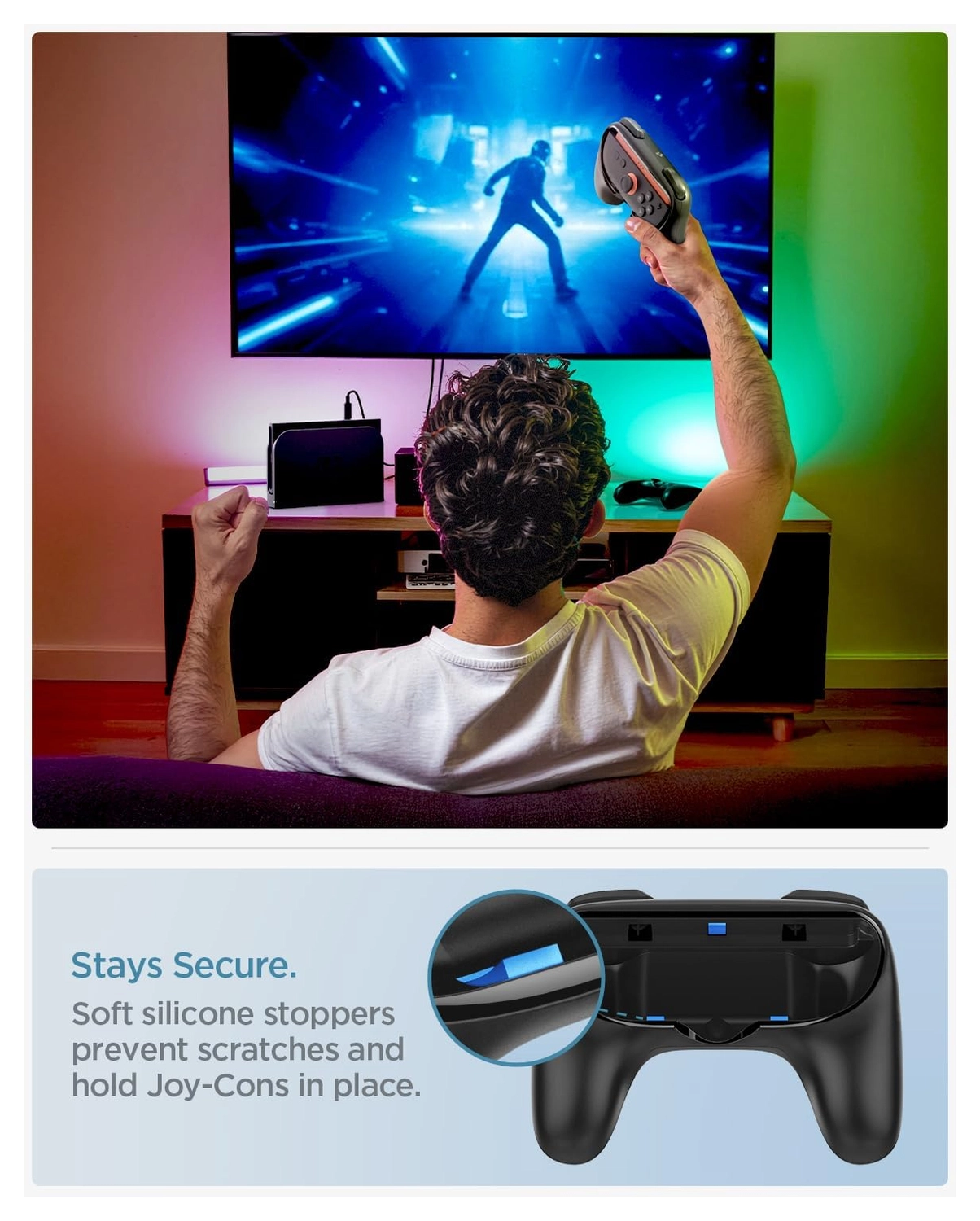 Spigen NS100 Nintendo Switch 2 Joy-Con Controller Grip 2-Pack (Zwart) afbeelding 5