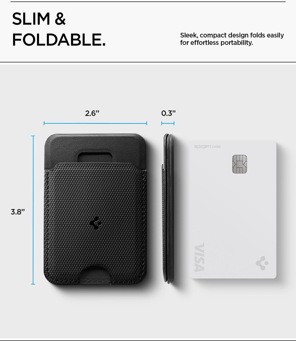 Spigen Slim Fold Tripod Wallet MagSafe Pasjeshouder 1 Pasje Zwart afbeelding 9