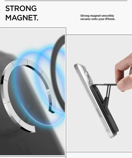 Spigen Slim Fold Tripod Wallet MagSafe Pasjeshouder 1 Pasje Zwart afbeelding 8