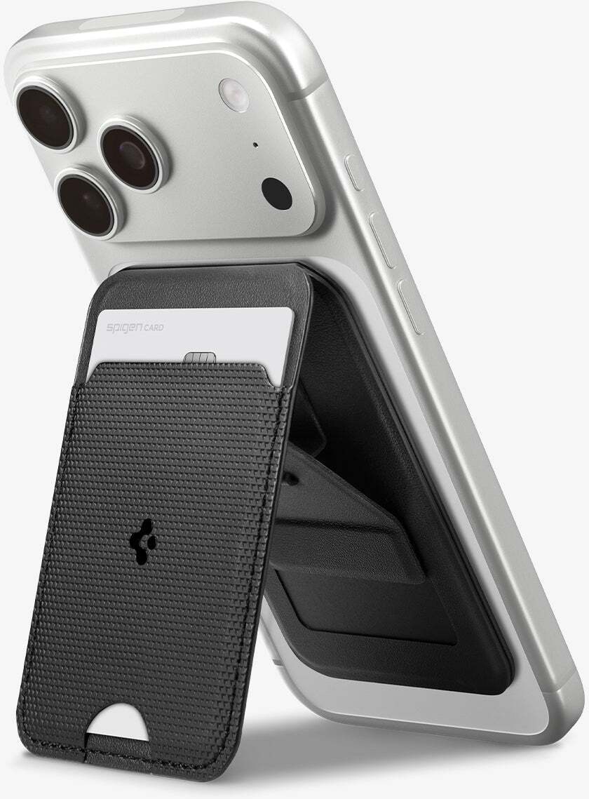 Spigen Slim Fold Tripod Wallet MagSafe Pasjeshouder 1 Pasje Zwart afbeelding 2