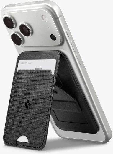 Spigen Slim Fold Tripod Wallet MagSafe Pasjeshouder 1 Pasje Zwart afbeelding 2