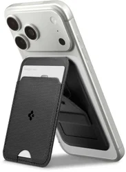 Spigen Slim Fold Stand Wallet MagSafe Pasjeshouder Zwart 1 Pasje afbeelding