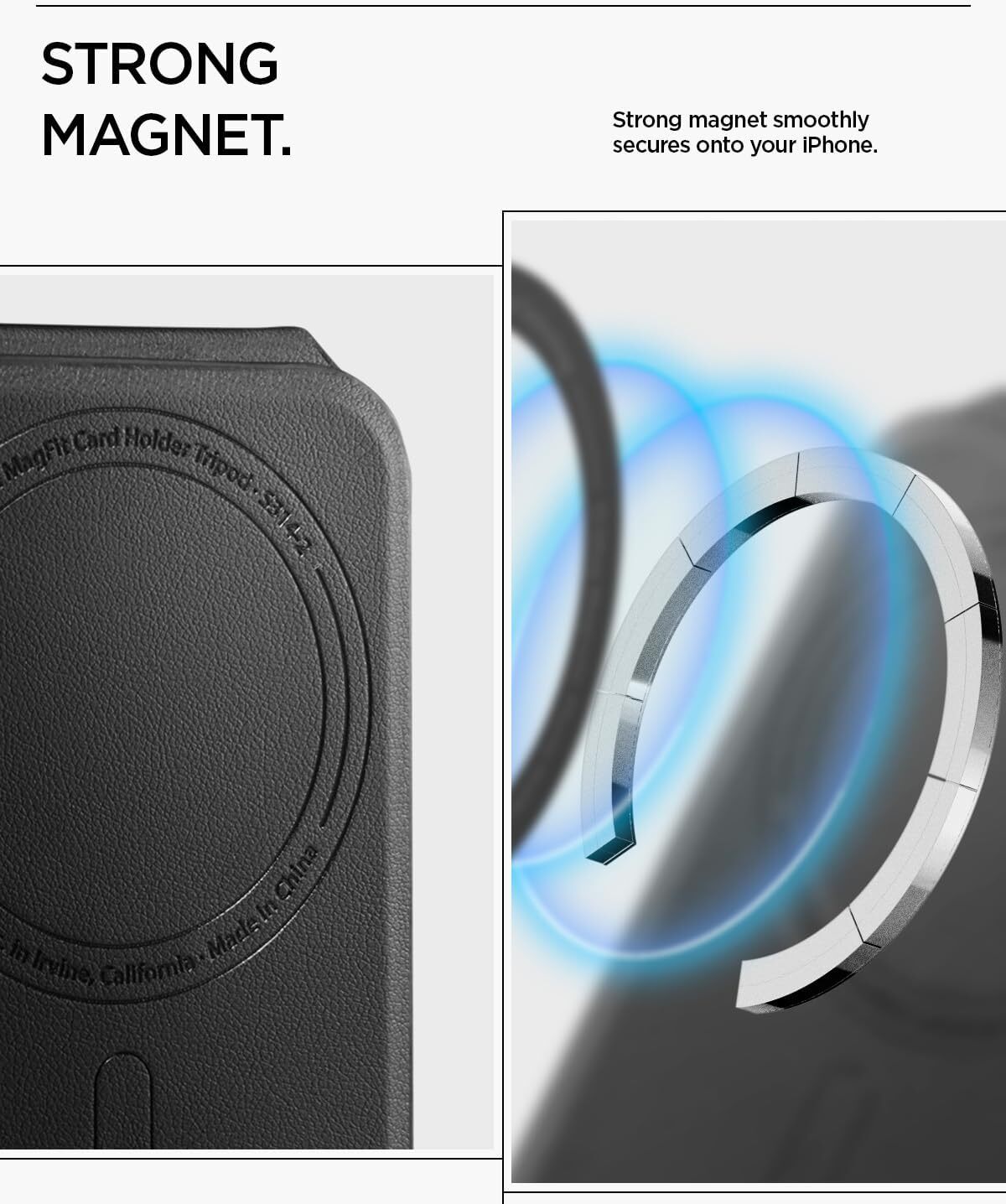 Spigen Slim Fold Stand Wallet MagSafe Pasjeshouder Zwart 1 Pasje afbeelding 5