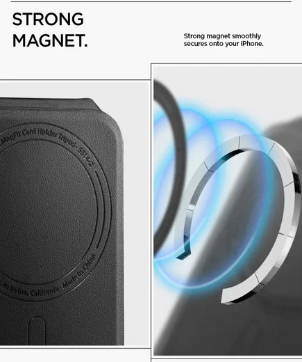 Spigen Slim Fold Stand Wallet MagSafe Pasjeshouder Zwart 1 Pasje afbeelding 5
