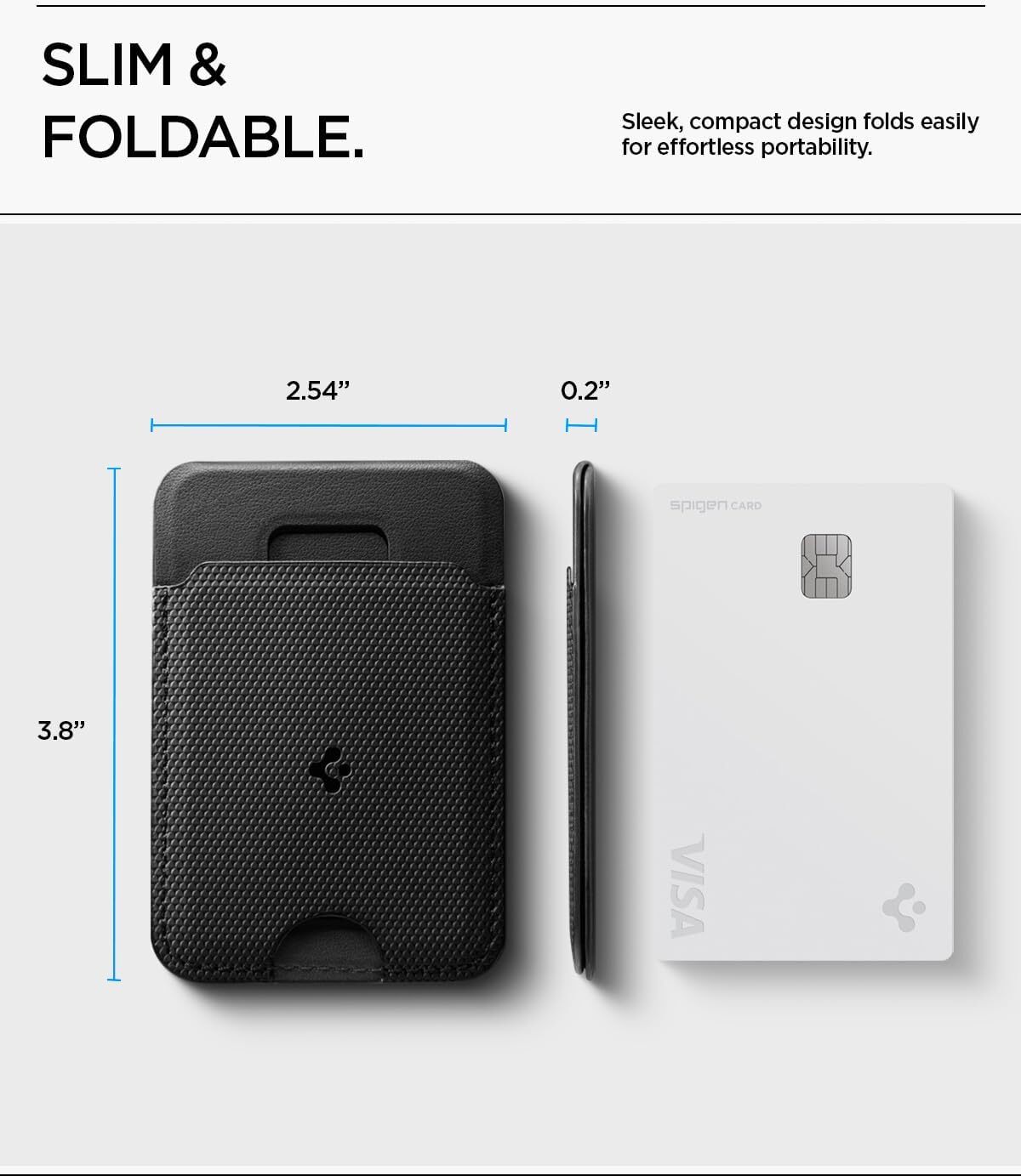 Spigen Slim Fold Stand Wallet MagSafe Pasjeshouder Zwart 1 Pasje afbeelding 7