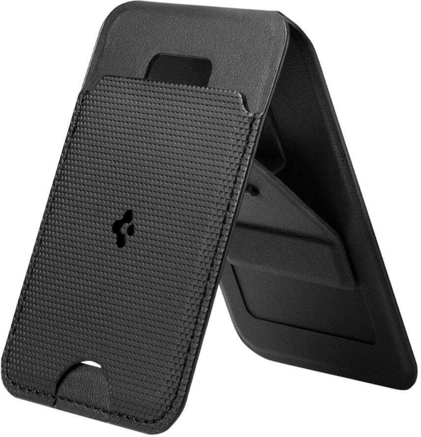 Spigen Slim Fold Stand Wallet MagSafe Pasjeshouder Zwart 1 Pasje afbeelding 9