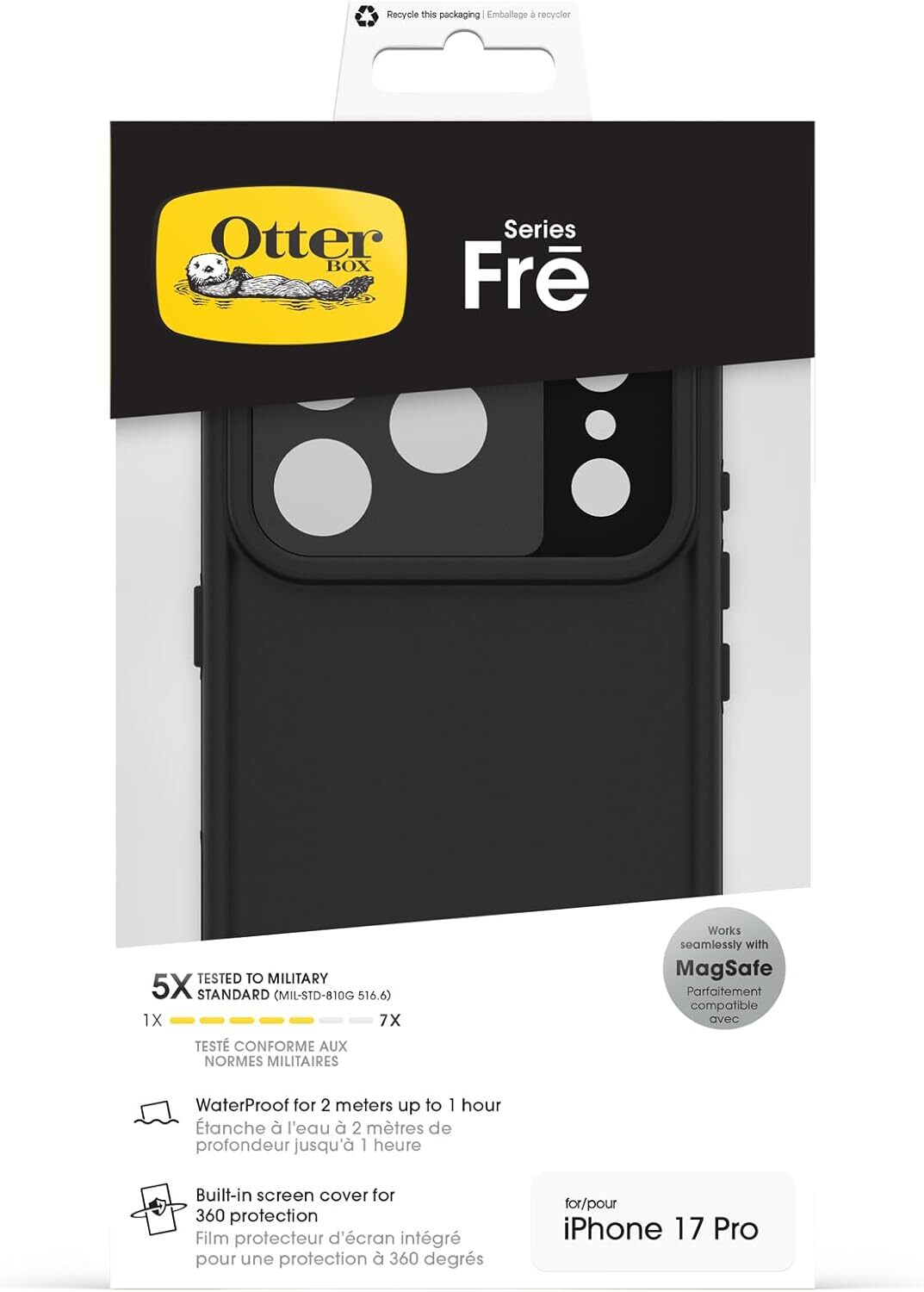 OtterBox Fre MagSafe Apple iPhone 17 Pro Hoesje Waterdicht Full Protect Zwart afbeelding 5