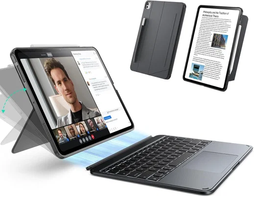 ESR Shift Apple iPad Pro 13 (2024/2025) Hoes met Magnetisch Toetsenbord Grijs afbeelding 1