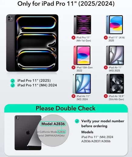 ESR Shift Apple iPad Pro 11 (2024/2025) Hoes met Magnetisch Toetsenbord Grijs afbeelding 4