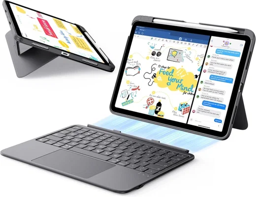 ESR Flex iPad Air 11 (24/25/26)/Air 10.9 (2022/2020) Hoes Met Toetsenbord Grijs afbeelding 1